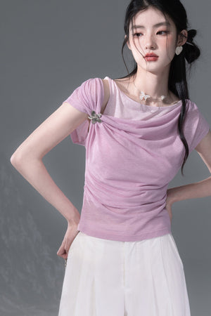Layered Asymmetrical Linen Vest Set