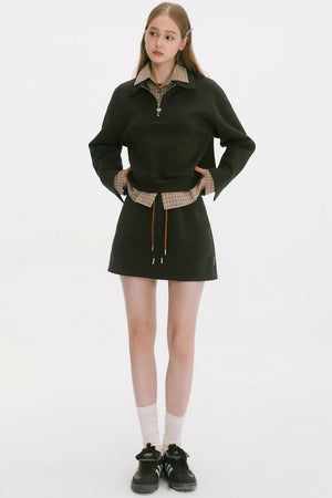 Layered Check Sweatshirt Set-Up