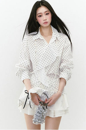 Layered Cropped Long-Sleeve Shirt