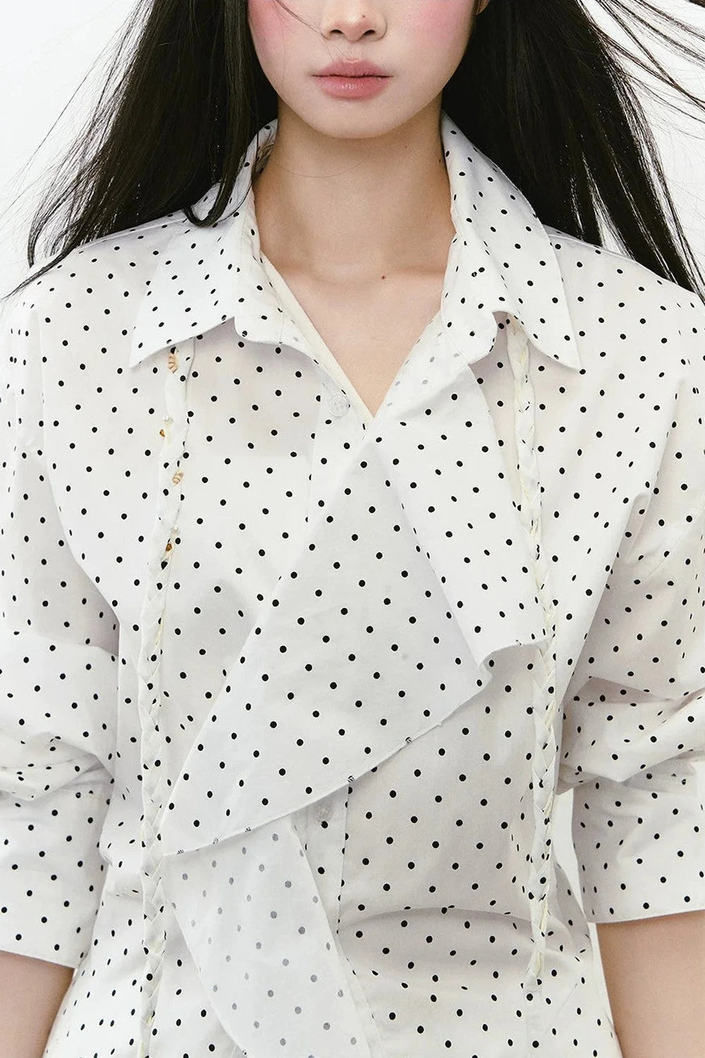 Layered Cropped Long-Sleeve Shirt