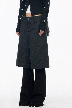 Layered Draped Bootcut Pants