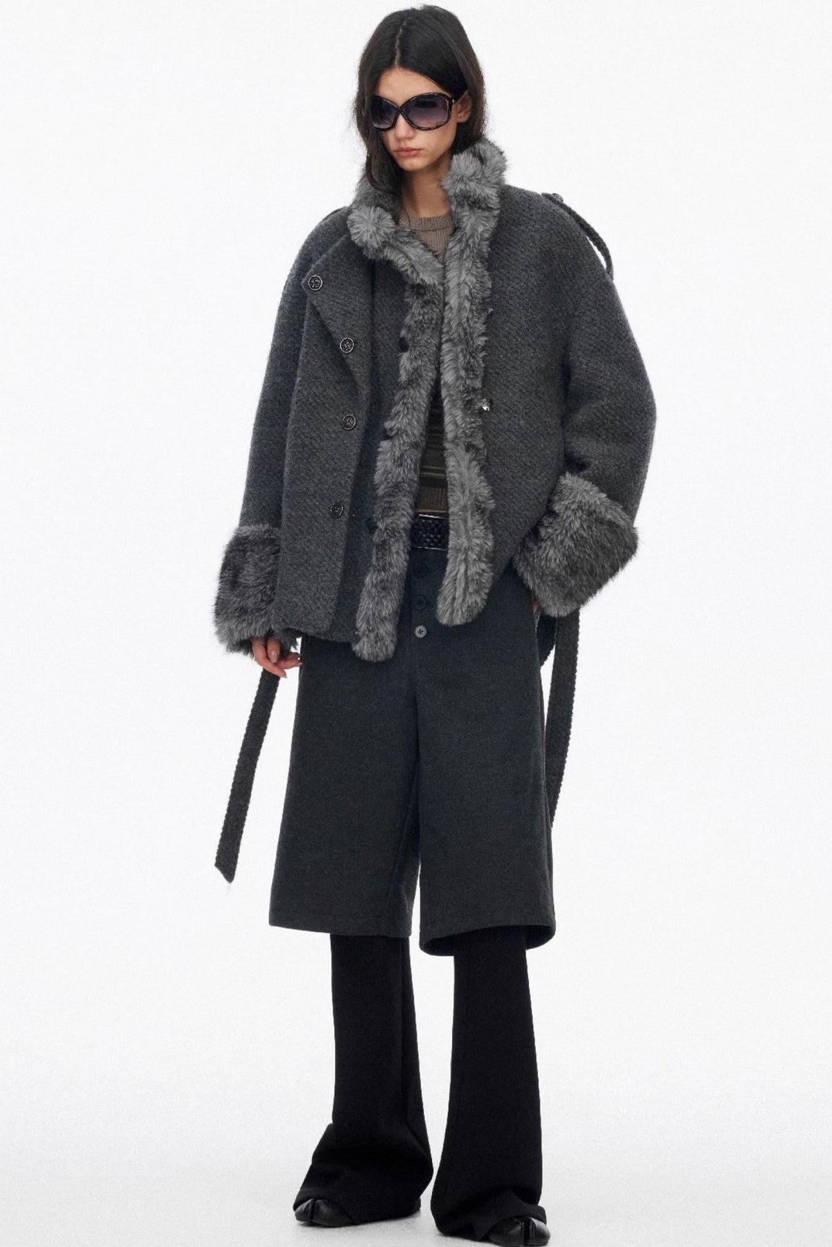 Layered Draped Bootcut Pants