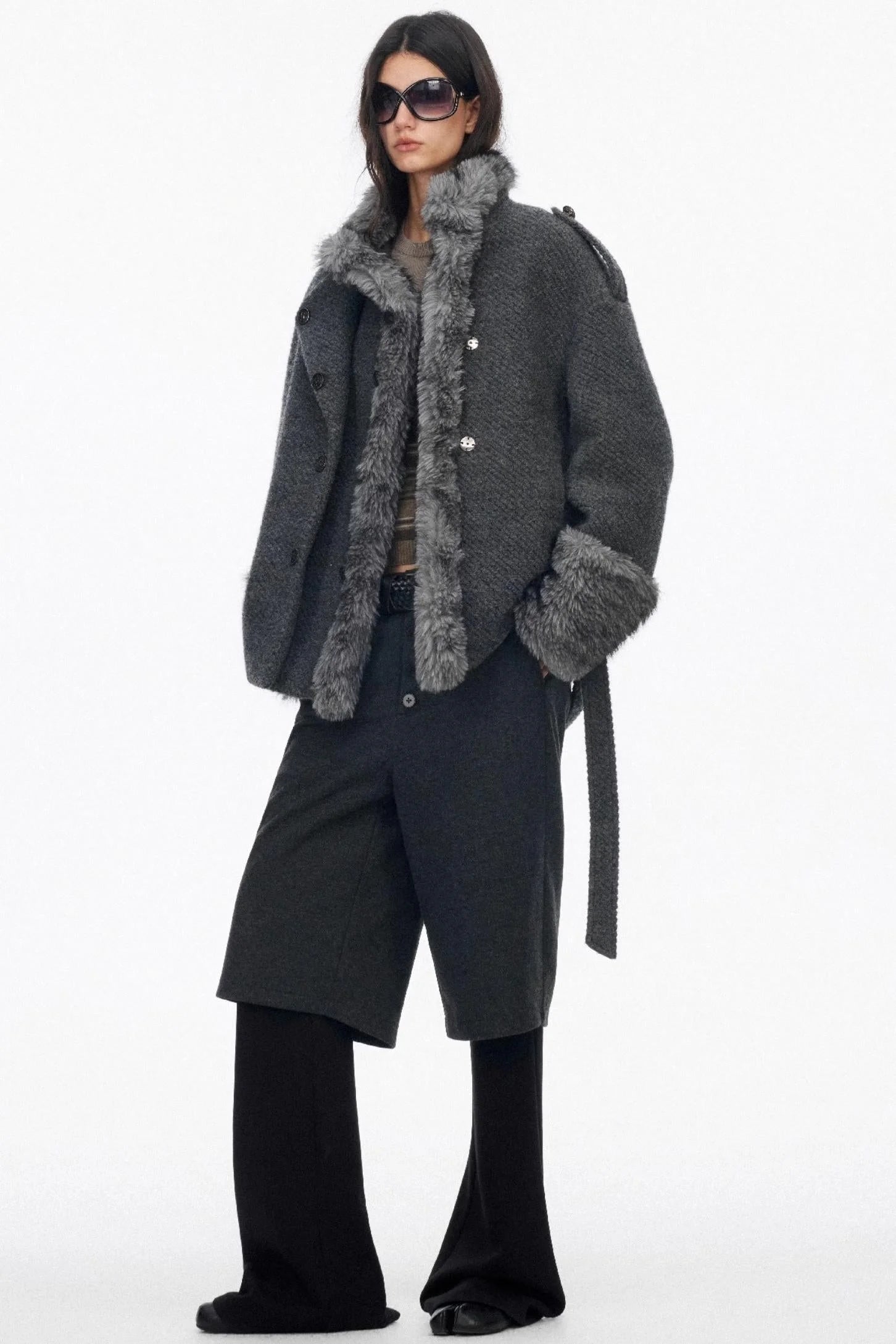 Layered Draped Bootcut Pants