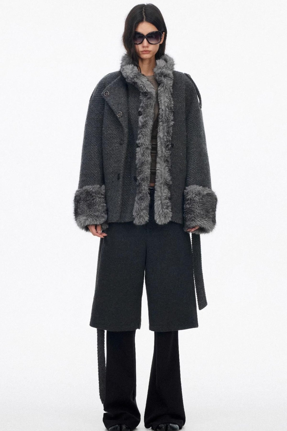 Layered Draped Bootcut Pants