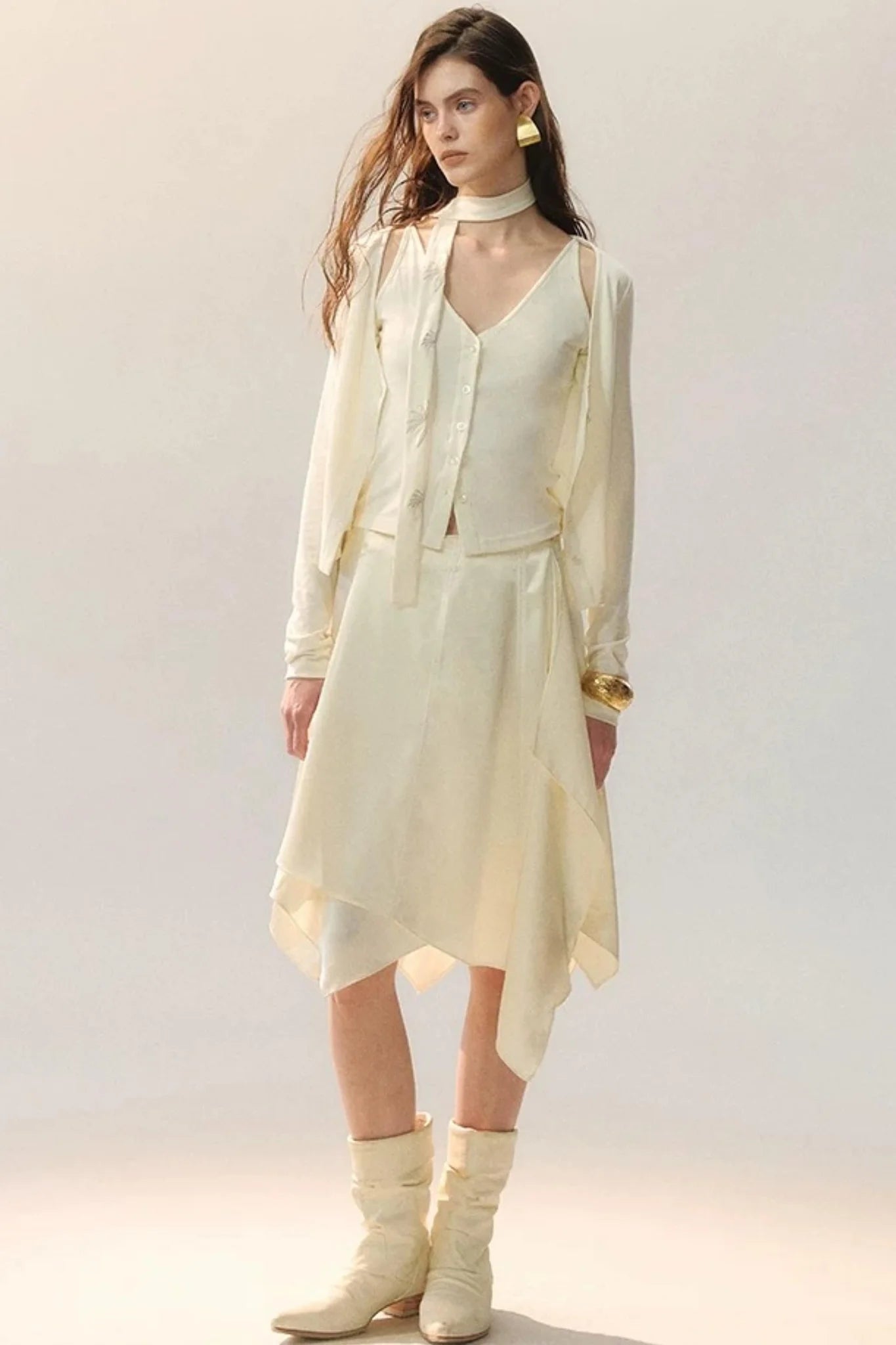 Layered Embroidered Knit Top