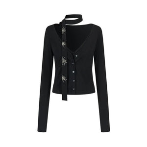 Layered Embroidered Knit Top
