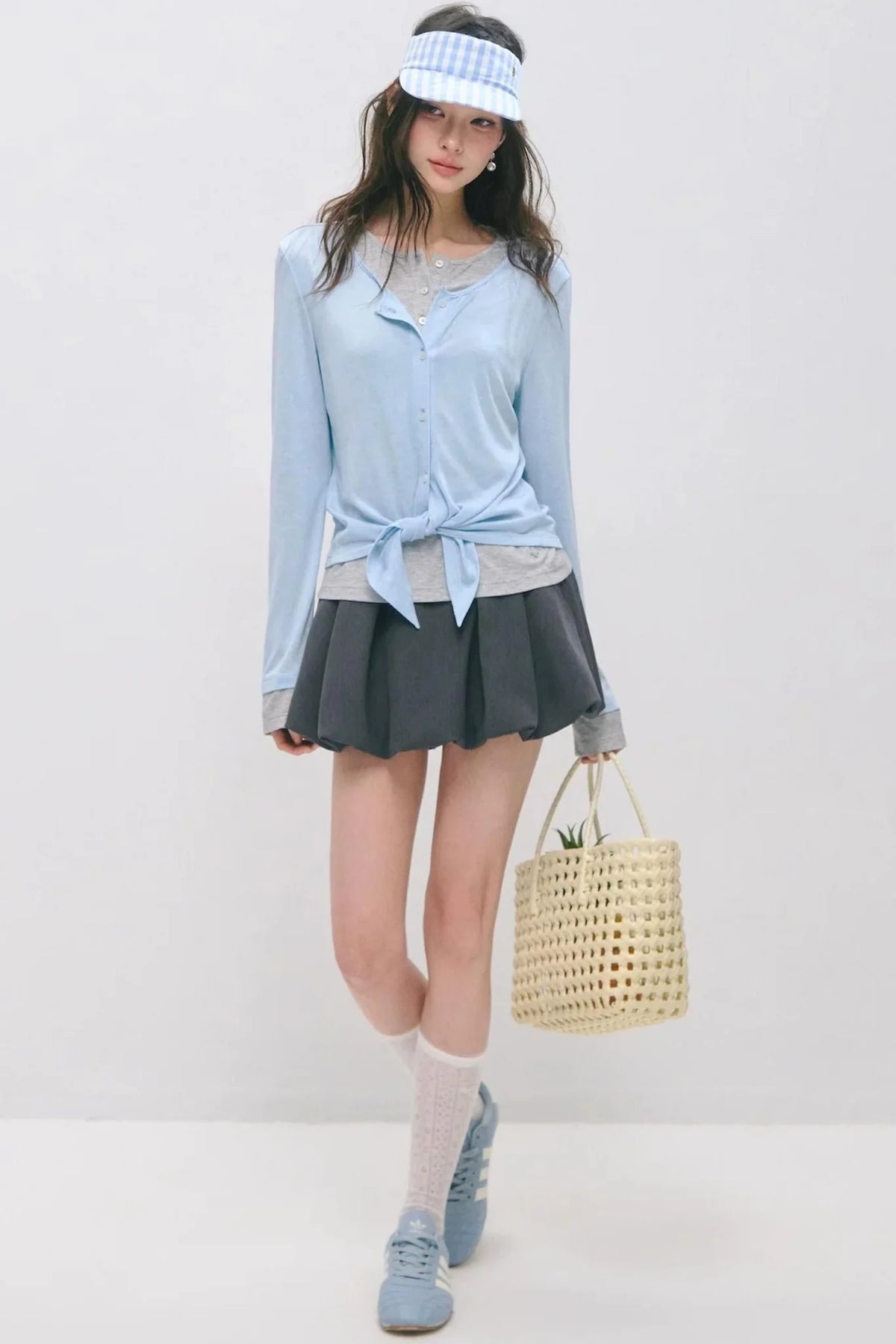Layered Fake Two-Piece Tencel Wool Top