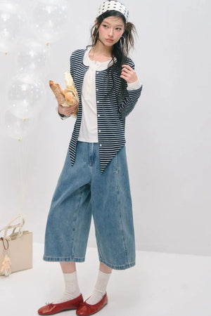 Layered Fake Two-Piece Tencel Wool Top