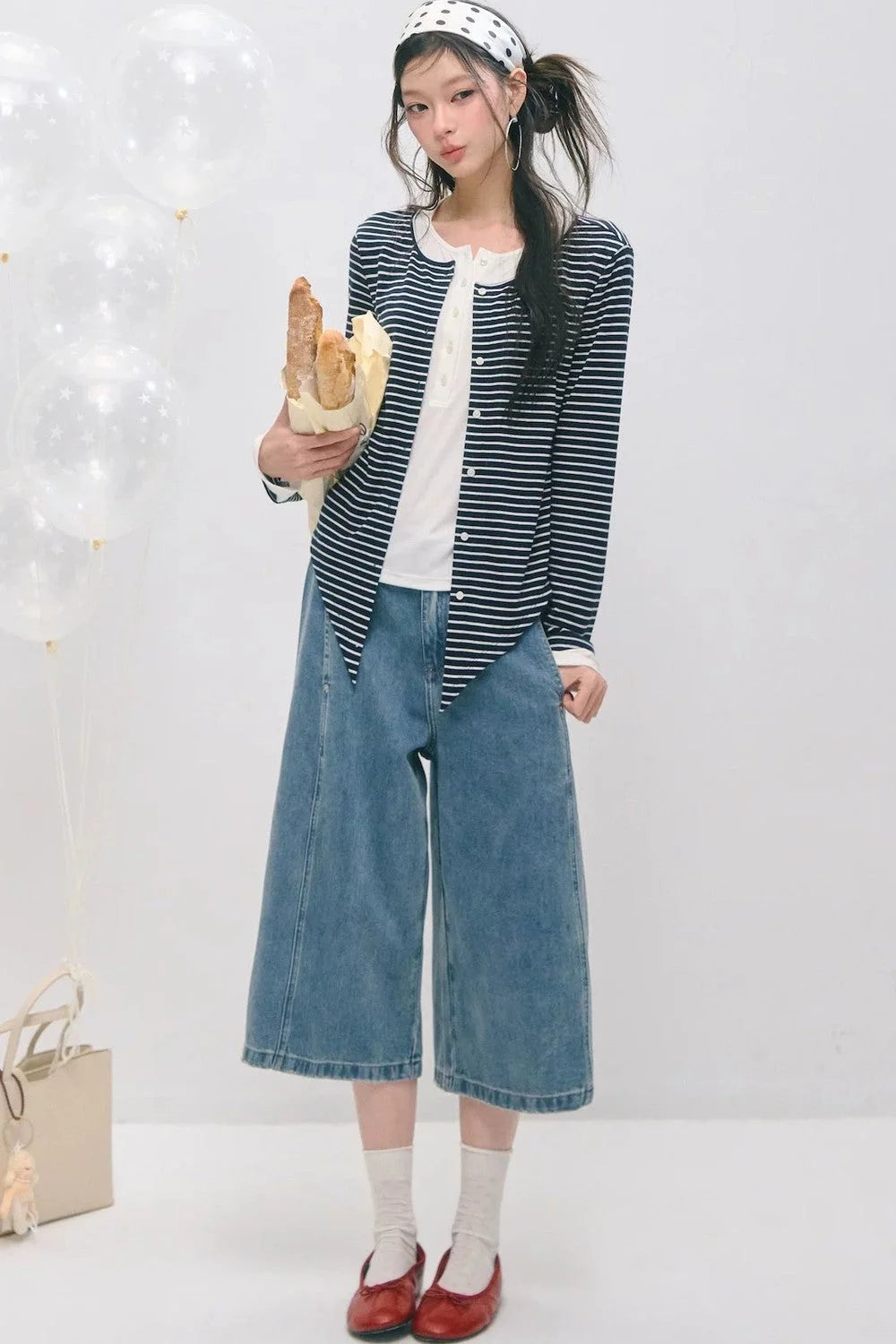 Layered Fake Two-Piece Tencel Wool Top