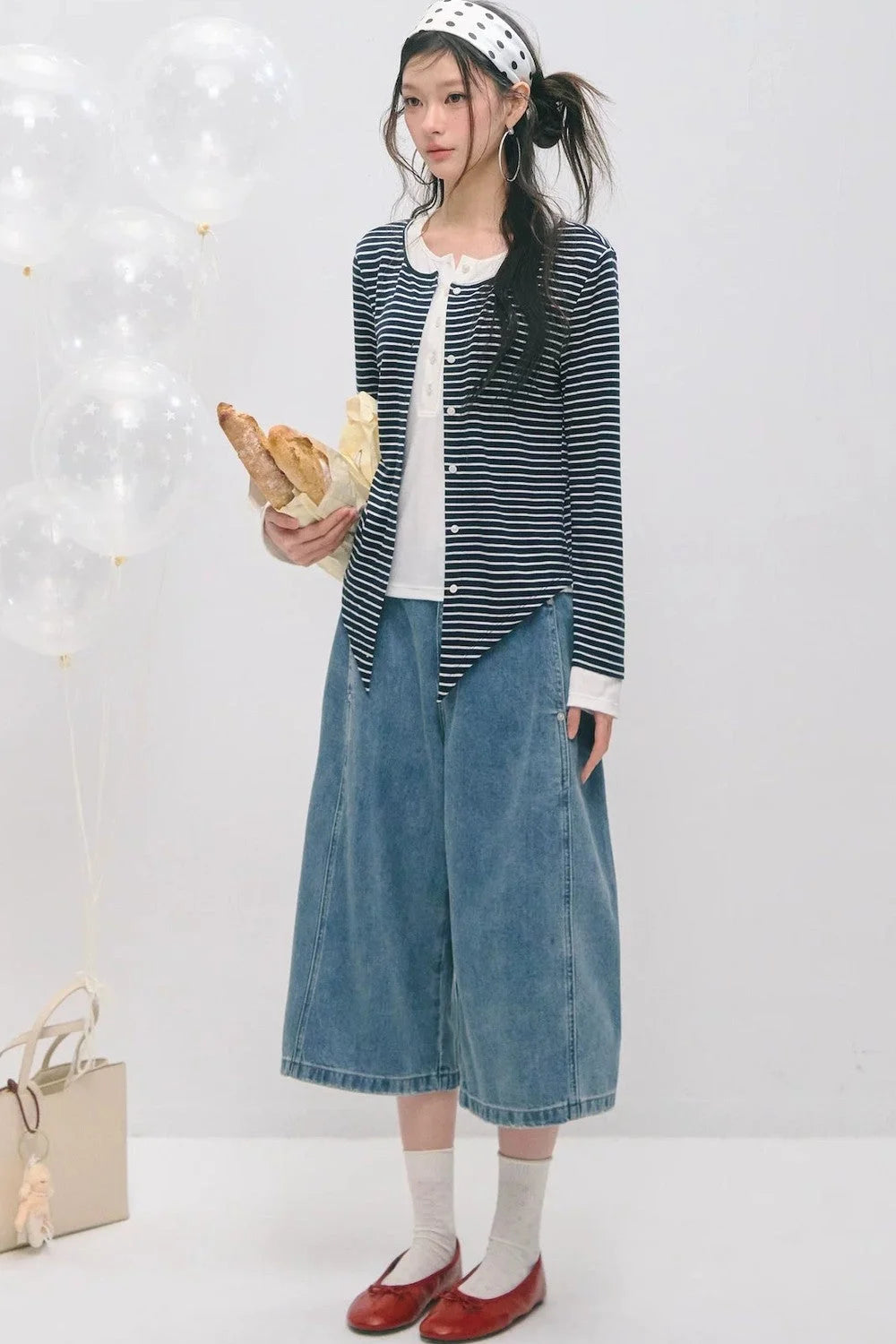 Layered Fake Two-Piece Tencel Wool Top
