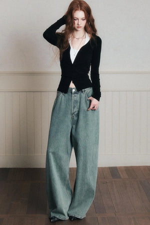 Layered Halterneck Knit Cardigan