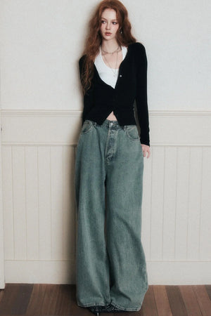 Layered Halterneck Knit Cardigan