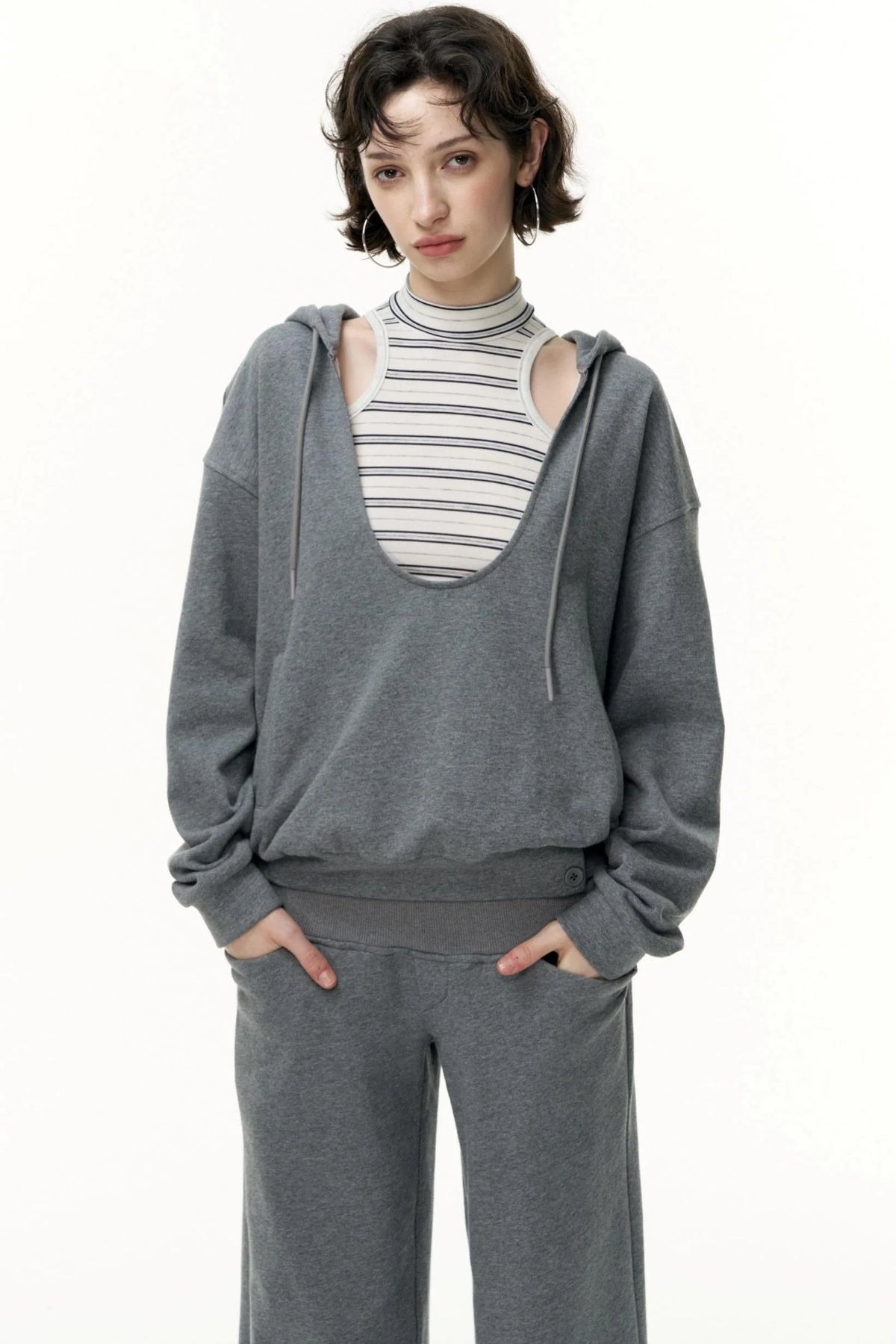 Layered Hooded Sweatshirt Set-Up