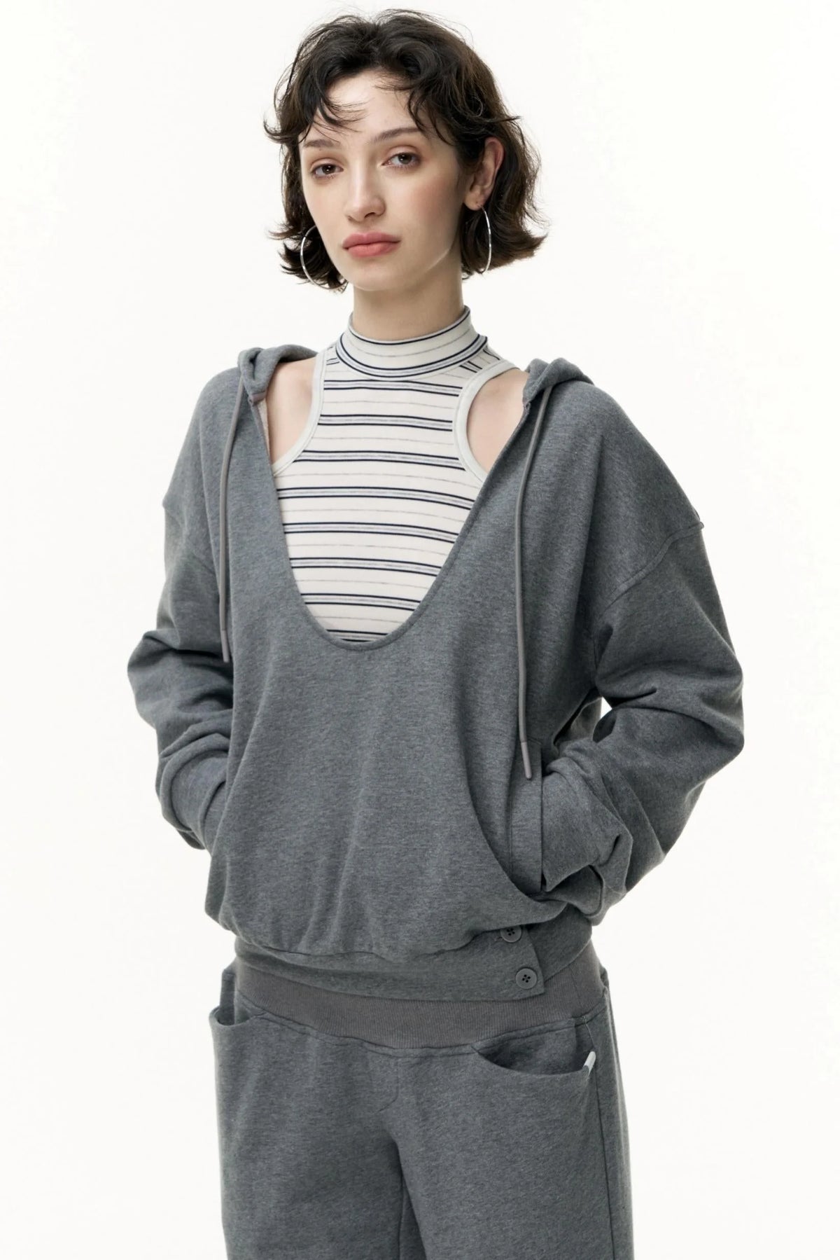 Layered Hooded Sweatshirt Set-Up