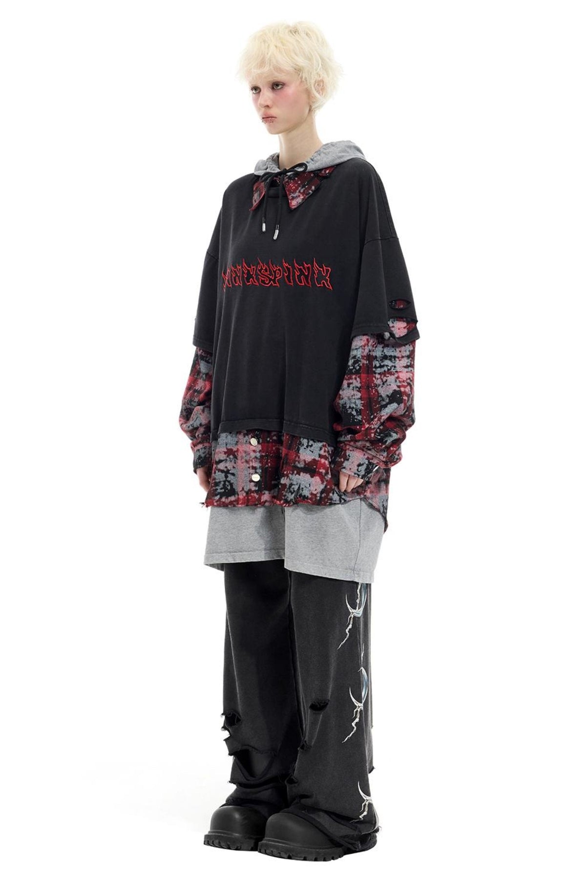 Layered Hooded T-shirt