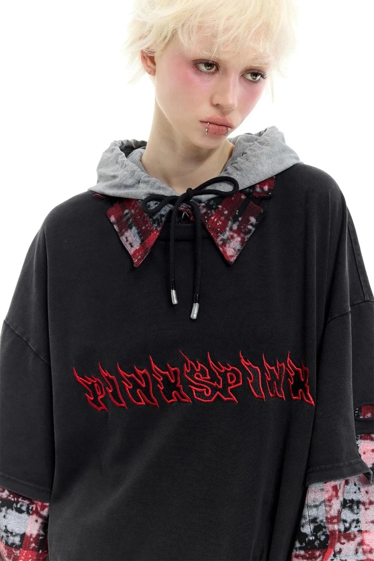 Layered Hooded T-shirt