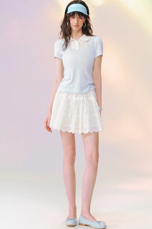 Layered-Look Doll Collar Blouse