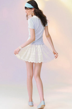 Layered-Look Doll Collar Blouse