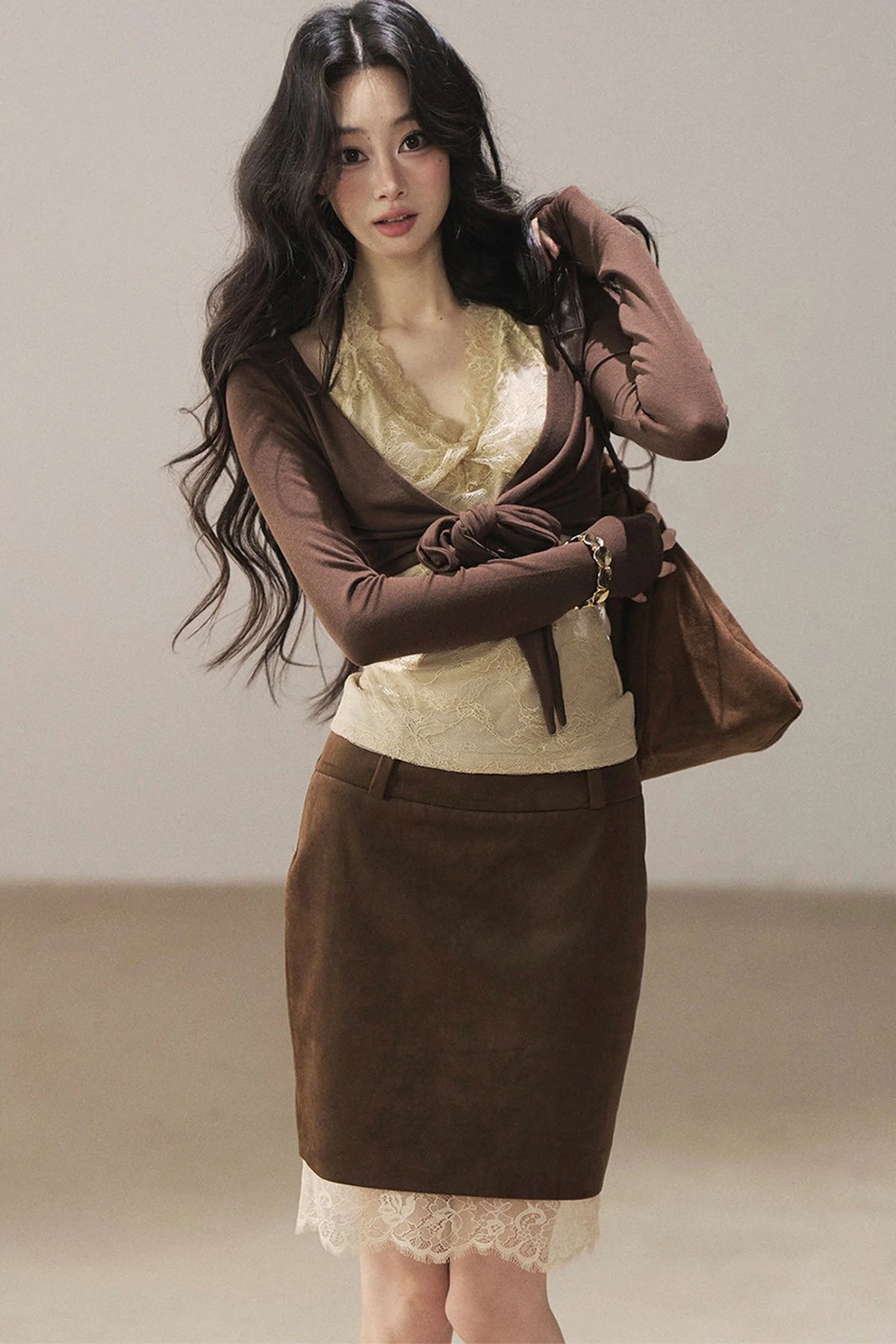 Layered-Look Lace T-Shirt