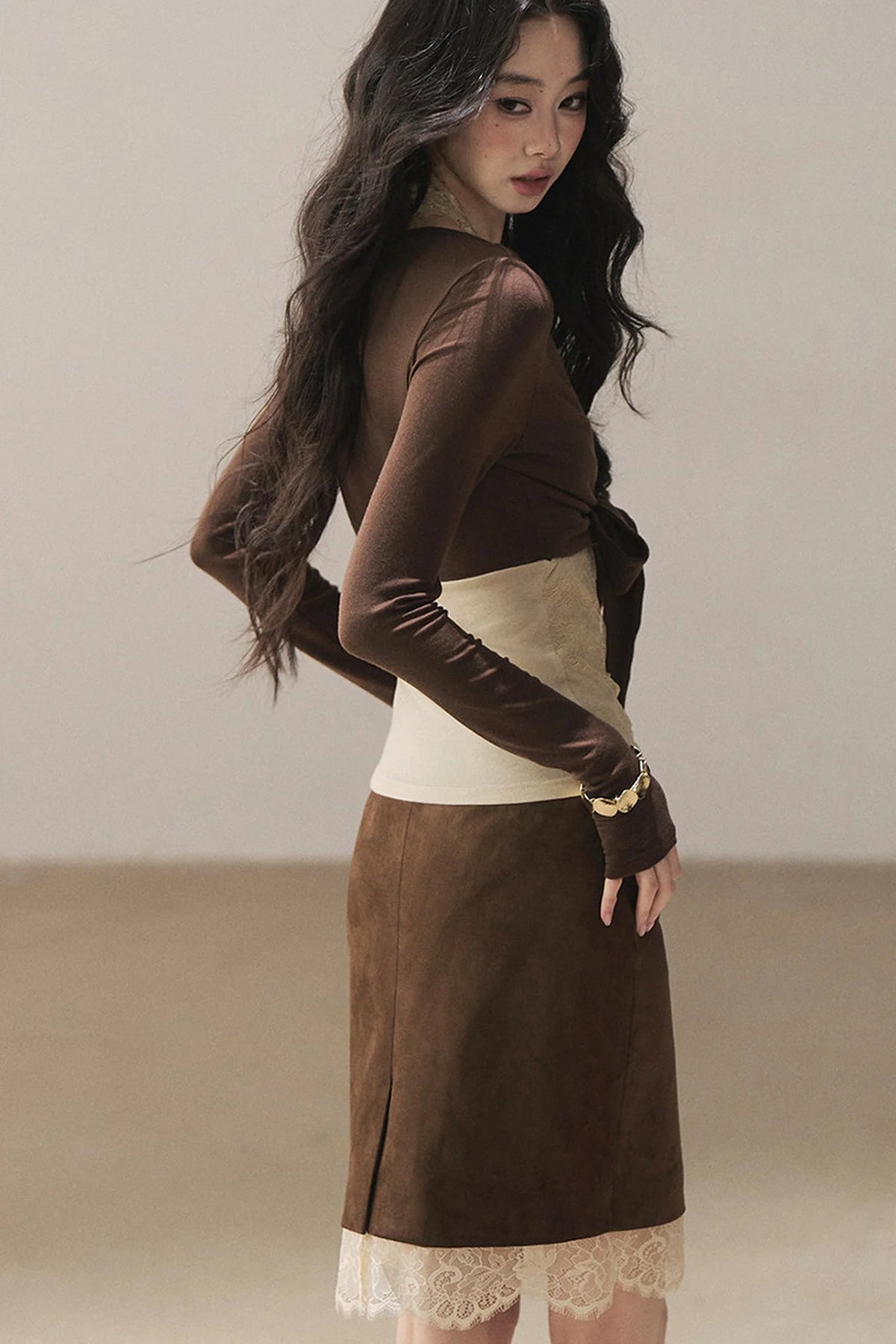 Layered-Look Lace T-Shirt