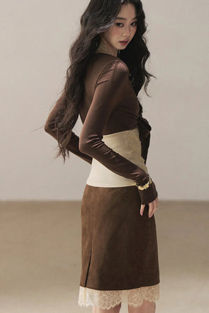 Layered-Look Lace T-Shirt