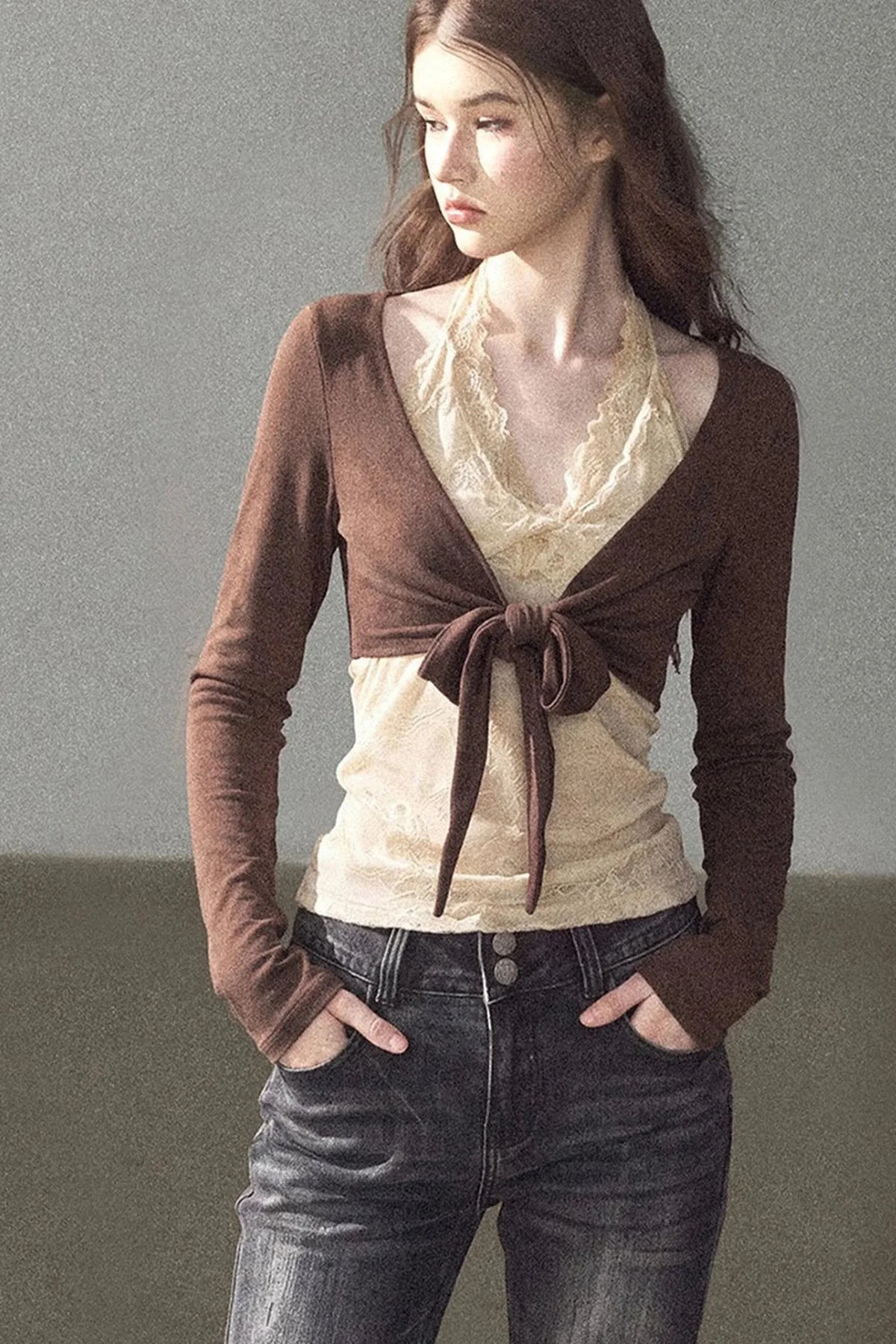 Layered-Look Lace T-Shirt