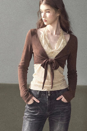 Layered-Look Lace T-Shirt
