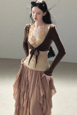 Layered-Look Lace T-Shirt