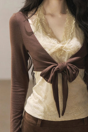 Layered-Look Lace T-Shirt