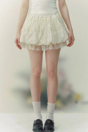 Layered Retro Lace A-Line Skirt
