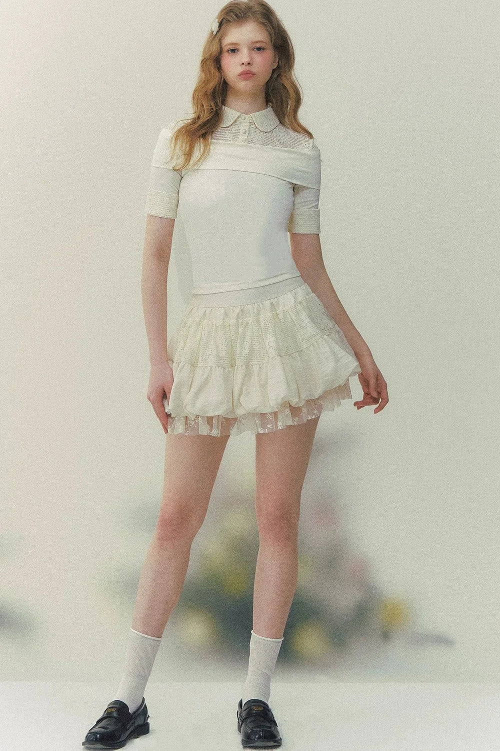 Layered Retro Lace A-Line Skirt