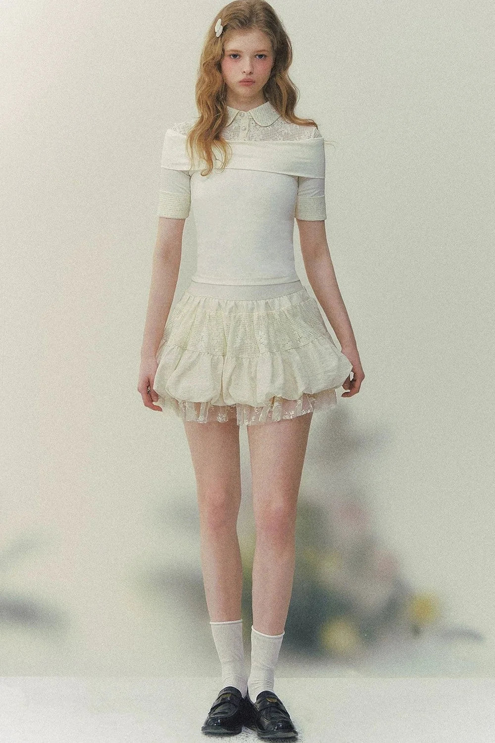 Layered Retro Lace A-Line Skirt