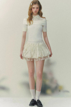 Layered Retro Lace A-Line Skirt