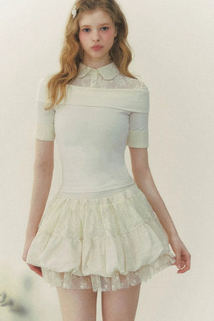Layered Retro Lace A-Line Skirt