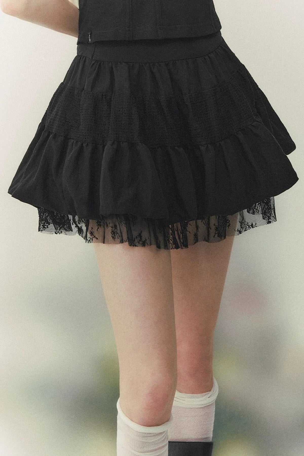 Layered Retro Lace A-Line Skirt
