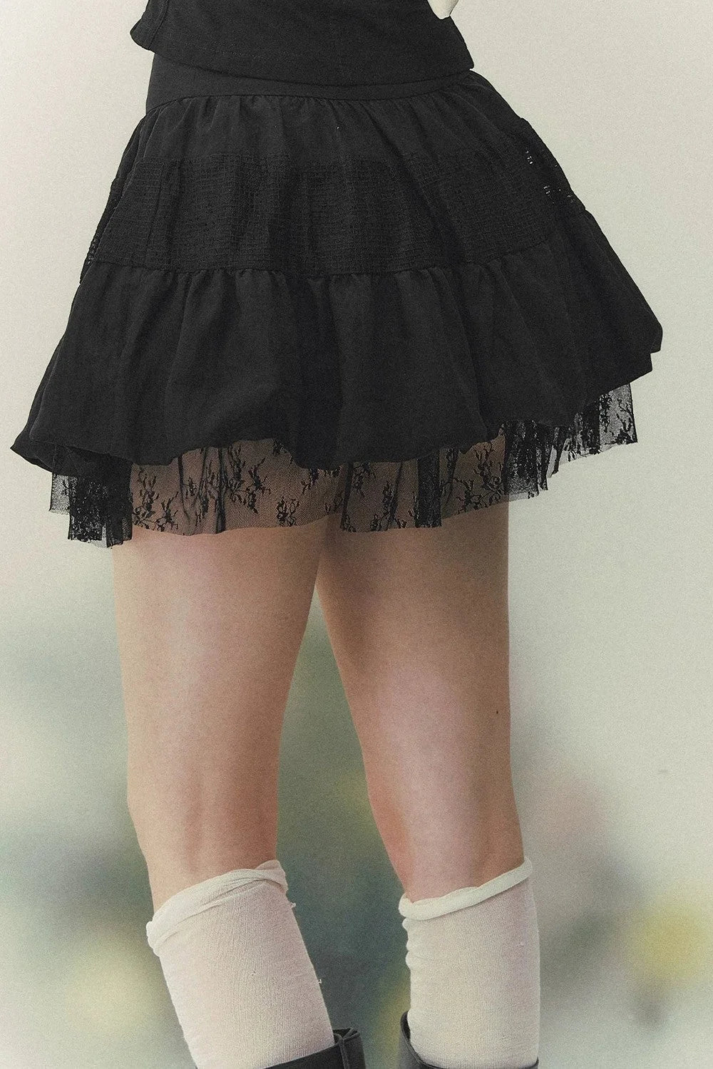 Layered Retro Lace A-Line Skirt