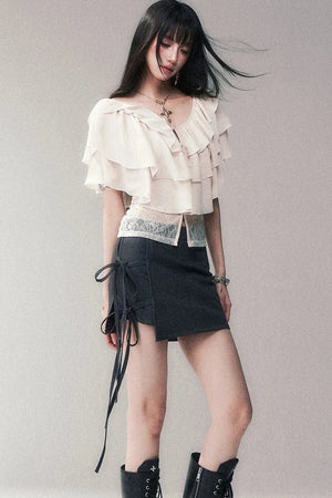 Layered Ruffle Chiffon Blouse