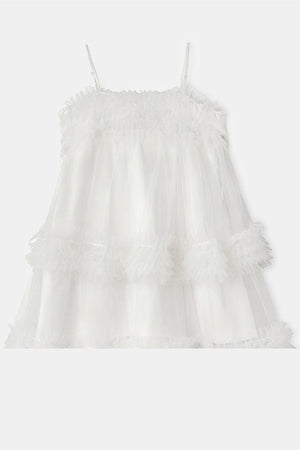 Layered Ruffle Mesh Suspender Dress