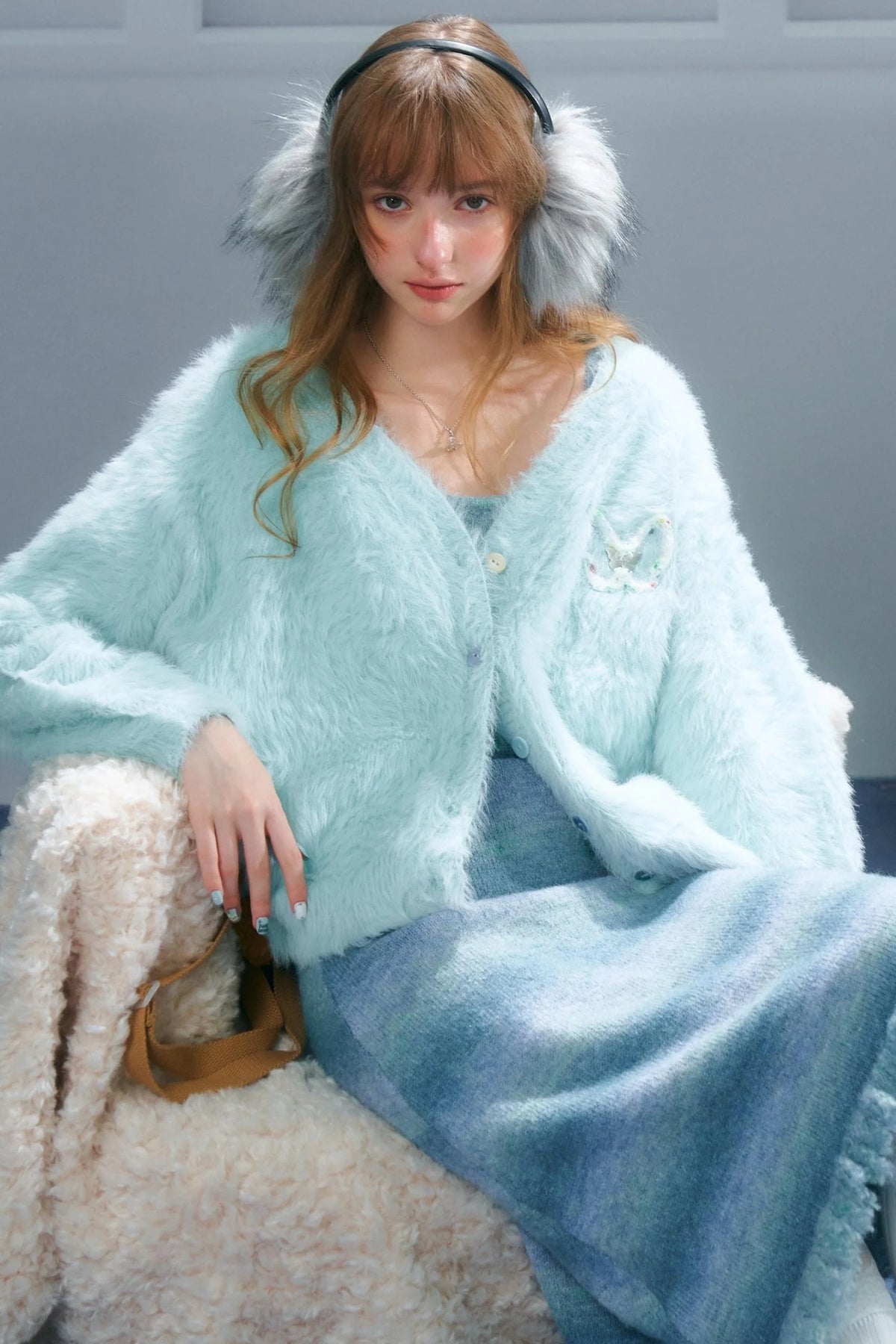 Lazy Butterfly Plush Cardigan