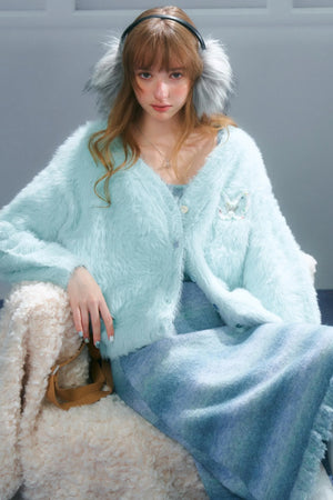 Lazy Butterfly Plush Cardigan