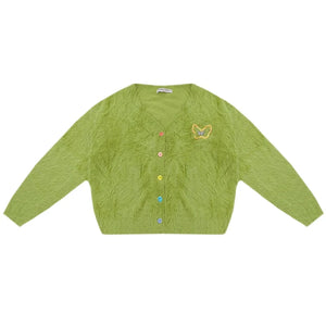 Lazy Butterfly Plush Cardigan
