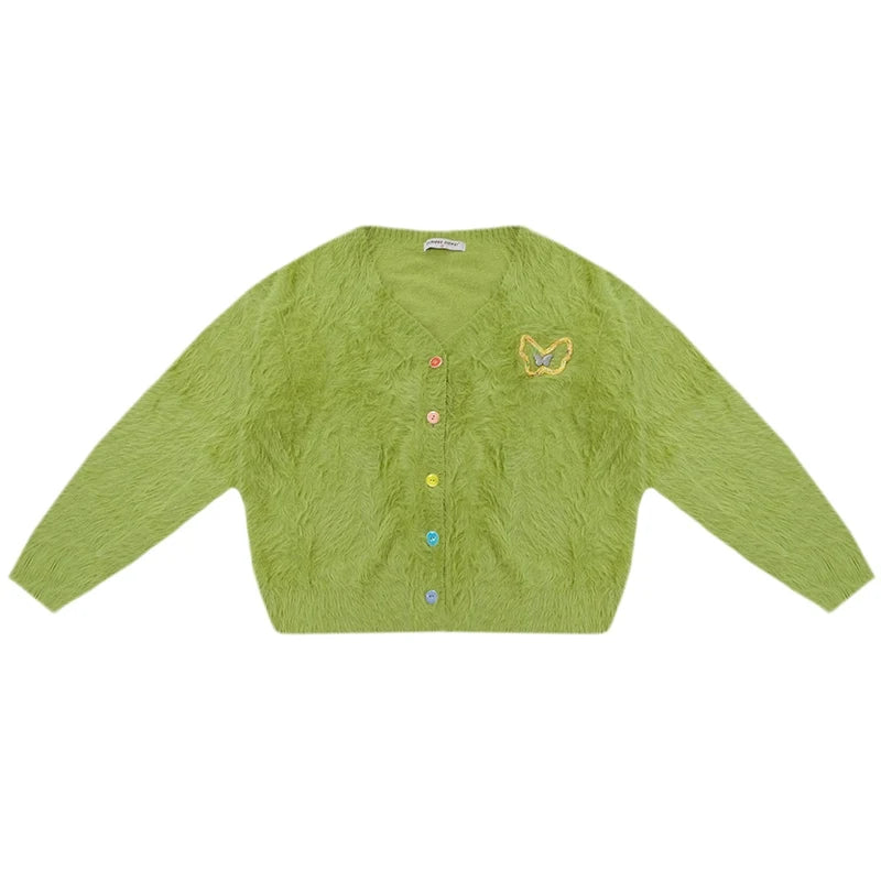 Lazy Butterfly Plush Cardigan