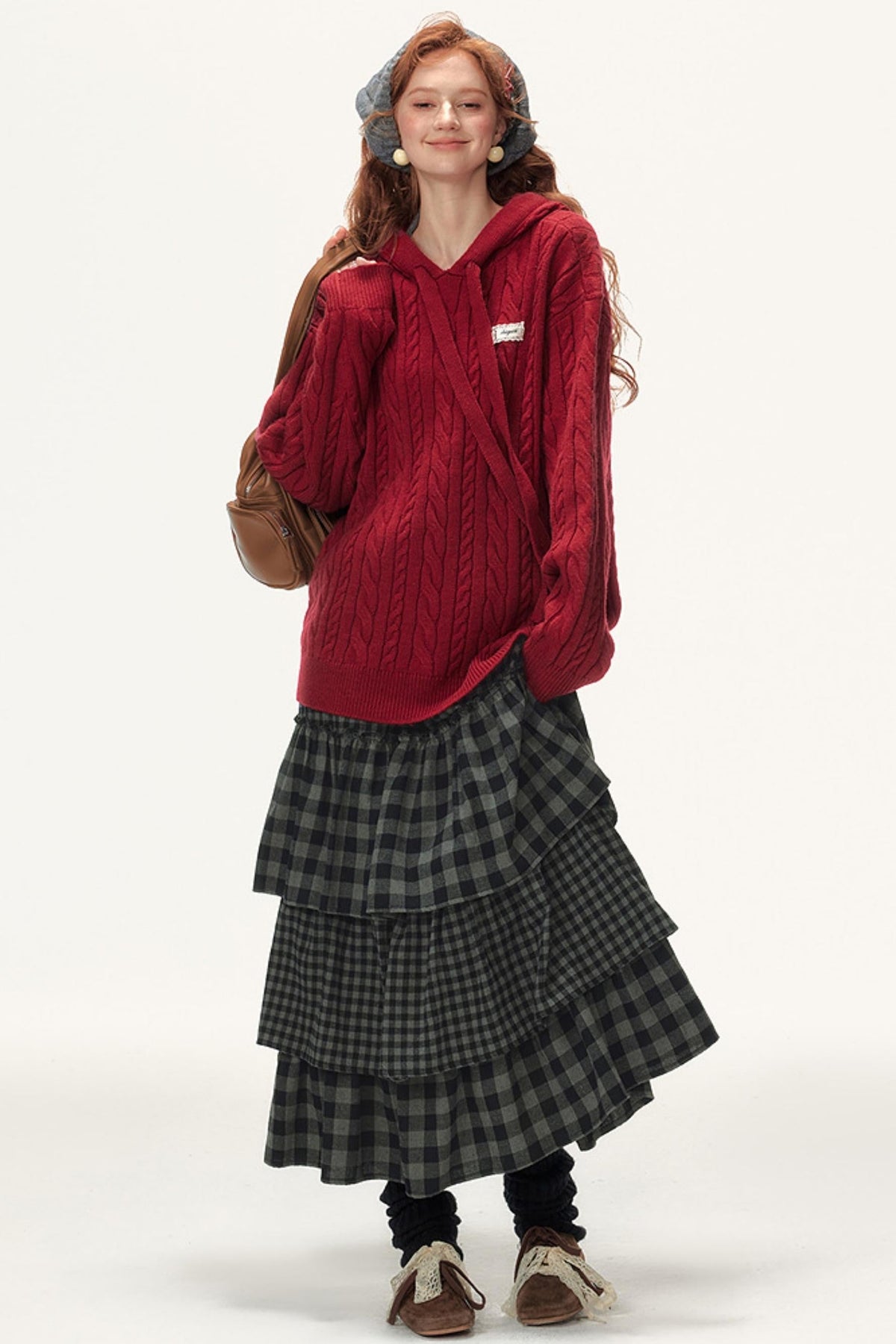 Lazy Cable Hooded Top