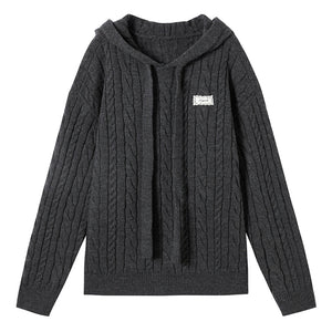 Lazy Cable Hooded Top