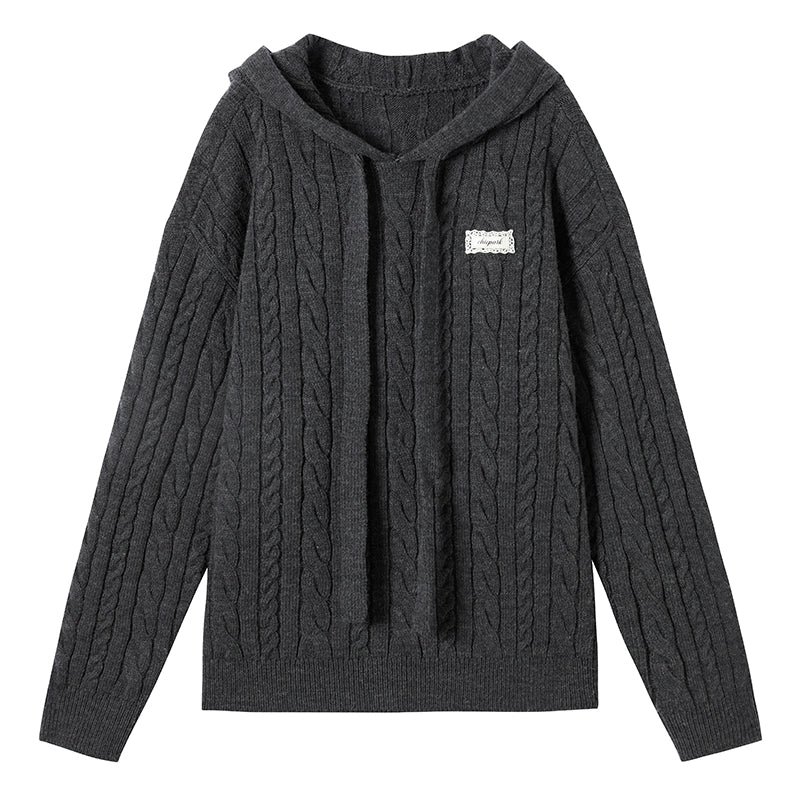 Lazy Cable Hooded Top