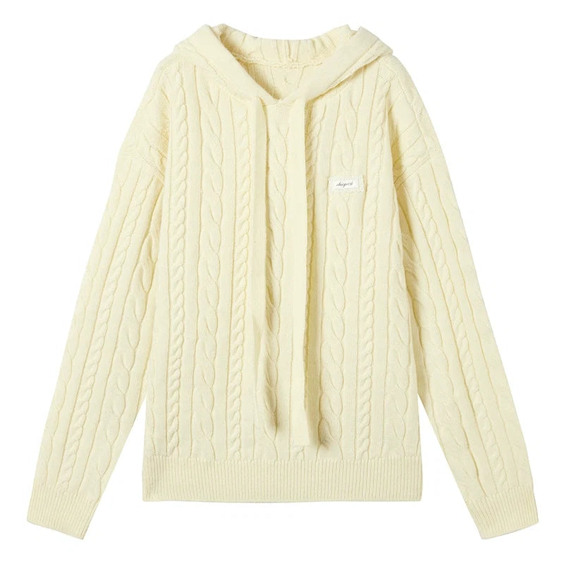 Lazy Cable Hooded Top