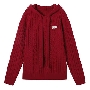 Lazy Cable Hooded Top