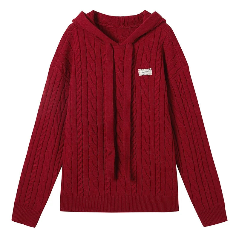 Lazy Cable Hooded Top