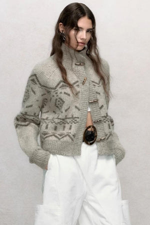 Lazy Fit Fair Isle Sweater Coat