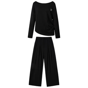 Lazy Shoulder Sweatshirt Set